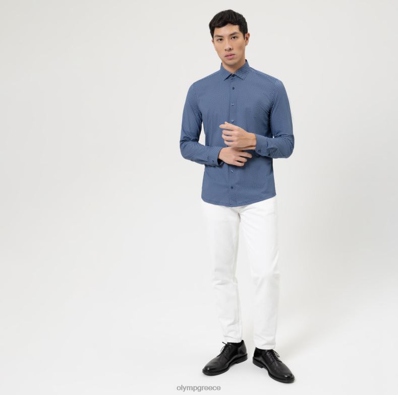 OLYMP Επίπεδο πέντε 24/έβδομη εφαρμογή, επαγγελματικό πουκάμισο, μοντέρνο kent, μπλέ H240R367 είδη ένδυσης