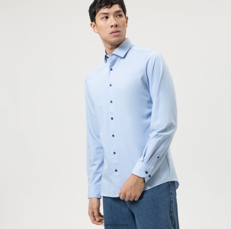 OLYMP Επίπεδο πέντε 24/έβδομη εφαρμογή, επαγγελματικό πουκάμισο, μοντέρνο kent, μπλέ H240R573 είδη ένδυσης