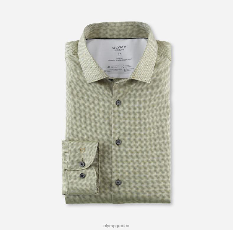 OLYMP Επίπεδο πέμπτο 24/έβδομη εφαρμογή, επαγγελματικό πουκάμισο, μοντέρνο kent, πράσινο λάιμ H240R727 είδη ένδυσης