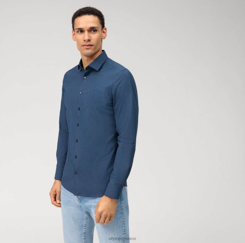 OLYMP Επίπεδο πέντε 24/έβδομη εφαρμογή, επαγγελματικό πουκάμισο, μοντέρνο kent, μπλέ H240R734 είδη ένδυσης