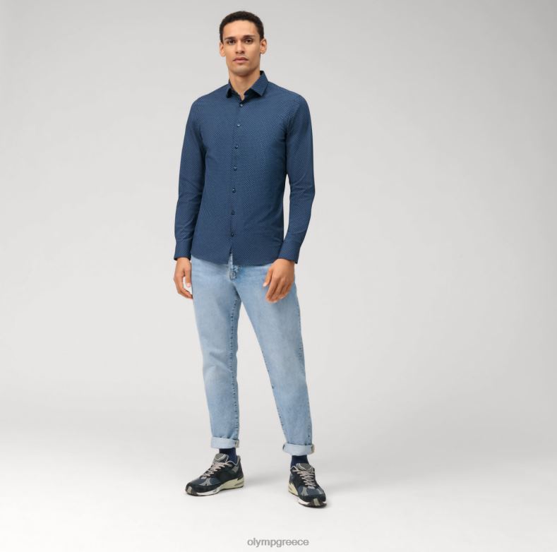 OLYMP Επίπεδο πέντε 24/έβδομη εφαρμογή, επαγγελματικό πουκάμισο, μοντέρνο kent, μπλέ H240R734 είδη ένδυσης