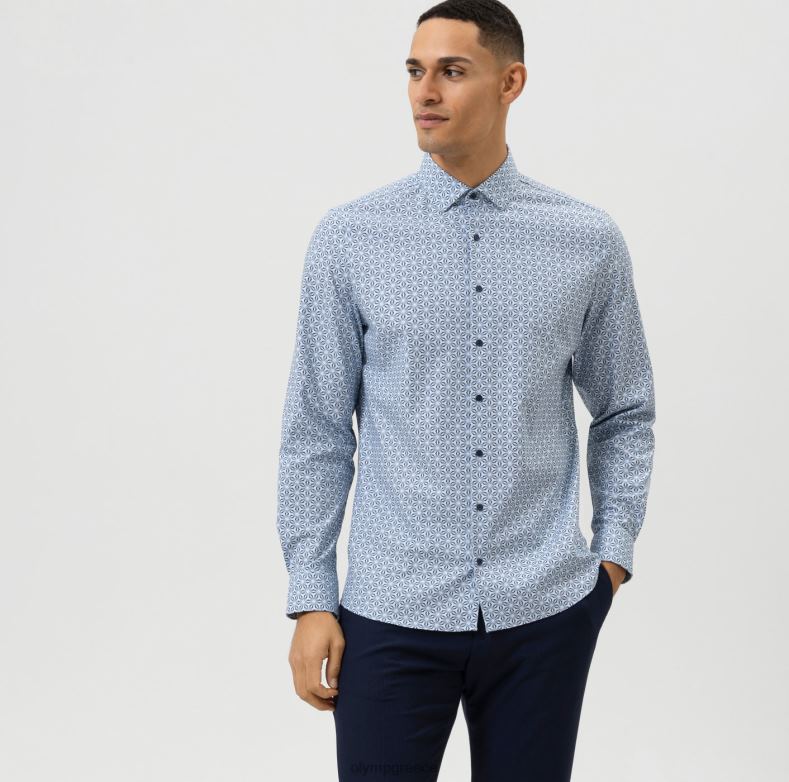 OLYMP Επίπεδο πέντε 24/έβδομη εφαρμογή, επαγγελματικό πουκάμισο, μοντέρνο kent, μπλέ H240R736 είδη ένδυσης