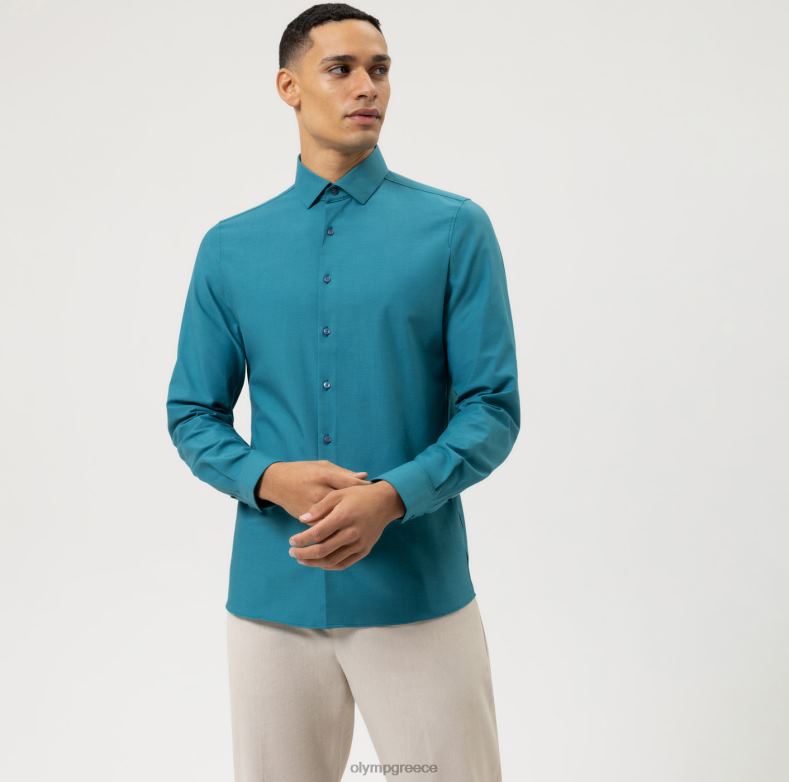 OLYMP Επίπεδο πέμπτο 24/έβδομη εφαρμογή, επαγγελματικό πουκάμισο, μακρύ μανίκι πολύ μακρύ, μοντέρνο kent, σμαραγδί H240R891 είδη ένδυσης