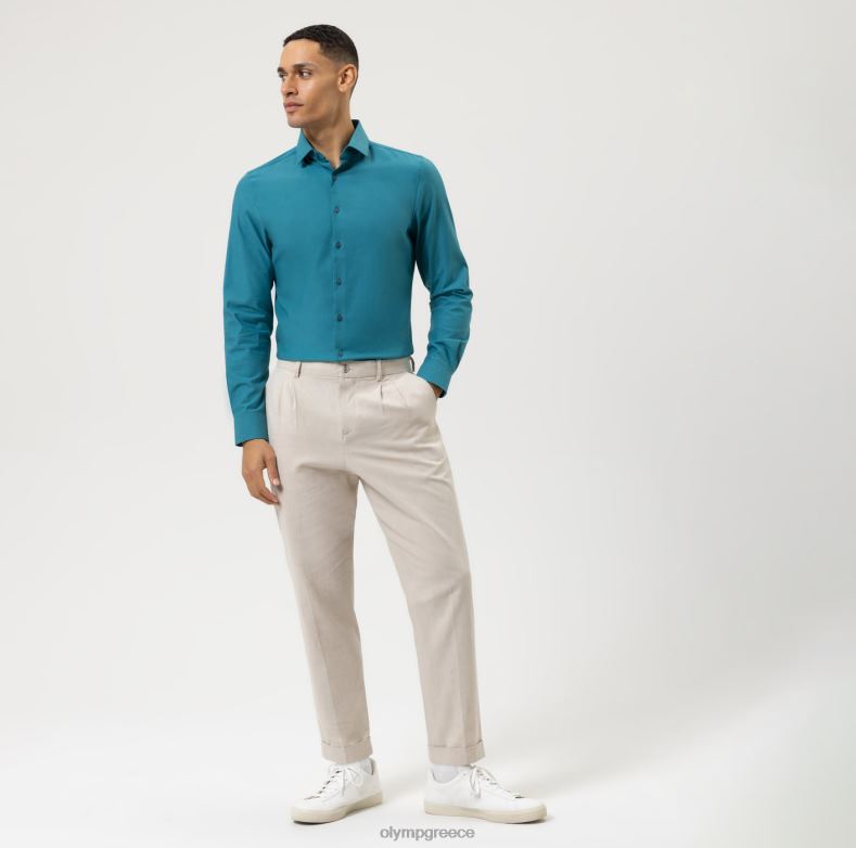 OLYMP Επίπεδο πέμπτο 24/έβδομη εφαρμογή, επαγγελματικό πουκάμισο, μακρύ μανίκι πολύ μακρύ, μοντέρνο kent, σμαραγδί H240R891 είδη ένδυσης