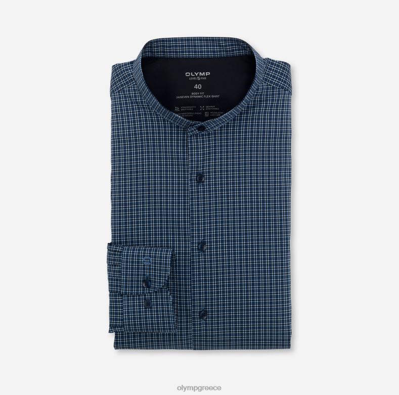 OLYMP Επίπεδο πέμπτο 24/έβδομη εφαρμογή, επαγγελματικό πουκάμισο, όρθιος γιακάς, marine H240R828 είδη ένδυσης