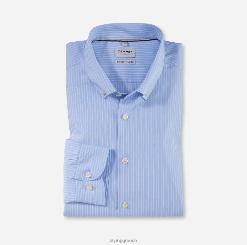 OLYMP Επίπεδο πέντε ένδυμα πλυμένο σώμα, επαγγελματικό πουκάμισο, με κουμπί, μπλέ H240R463 είδη ένδυσης