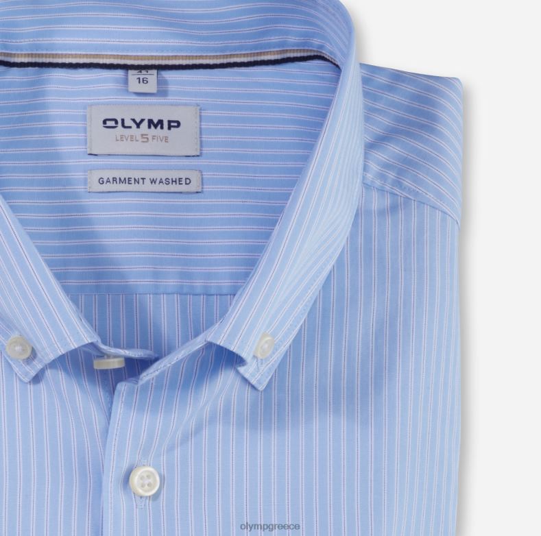 OLYMP Επίπεδο πέντε ένδυμα πλυμένο σώμα, επαγγελματικό πουκάμισο, με κουμπί, μπλέ H240R463 είδη ένδυσης