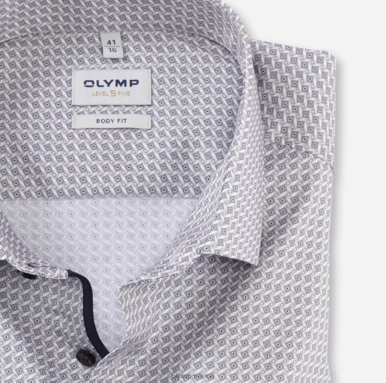 OLYMP Εφαρμογή σώματος πέντε επιπέδου, επαγγελματικό πουκάμισο, μοντέρνο κεντ, γκρι H240R515 είδη ένδυσης