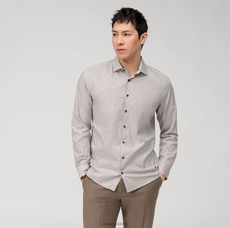 OLYMP Επίπεδο πέντε ένδυμα πλυμένο σώμα, επαγγελματικό πουκάμισο, κεντ, κοκκινωπό καφέ H240R564 είδη ένδυσης