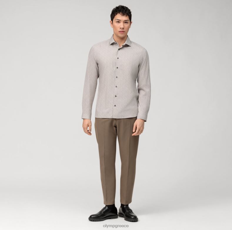 OLYMP Επίπεδο πέντε ένδυμα πλυμένο σώμα, επαγγελματικό πουκάμισο, κεντ, κοκκινωπό καφέ H240R564 είδη ένδυσης