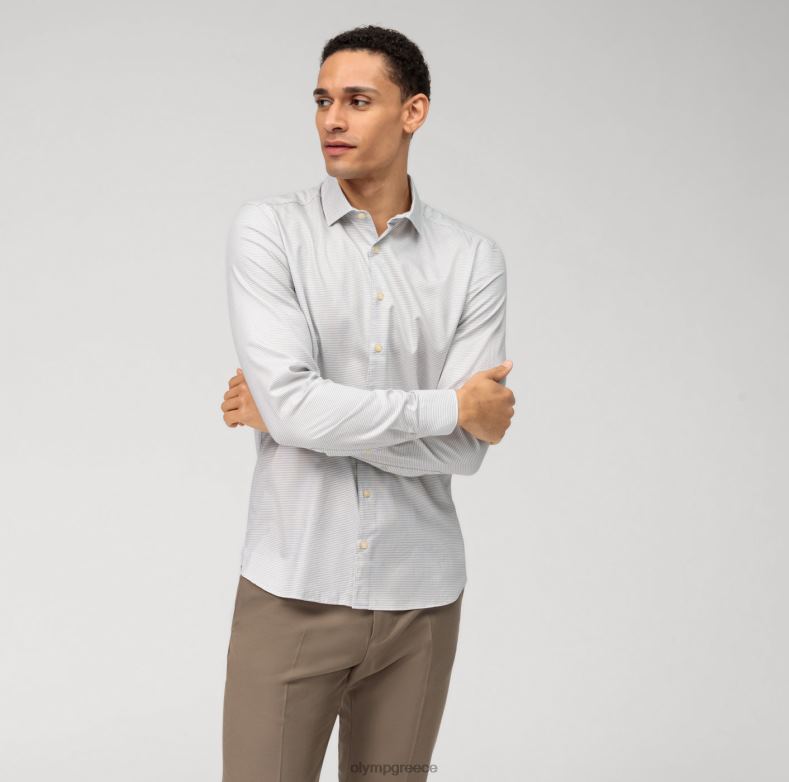 OLYMP Επίπεδο πέντε ένδυμα πλυμένο σώμα, επαγγελματικό πουκάμισο, κεντ, γκρι H240R568 είδη ένδυσης