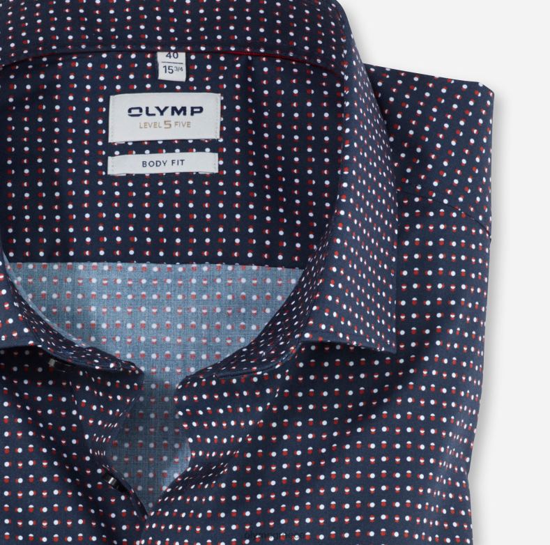 OLYMP Επίπεδο πέντε, επαγγελματικό πουκάμισο, μοντέρνο κεντ, κόκκινο H240R615 είδη ένδυσης