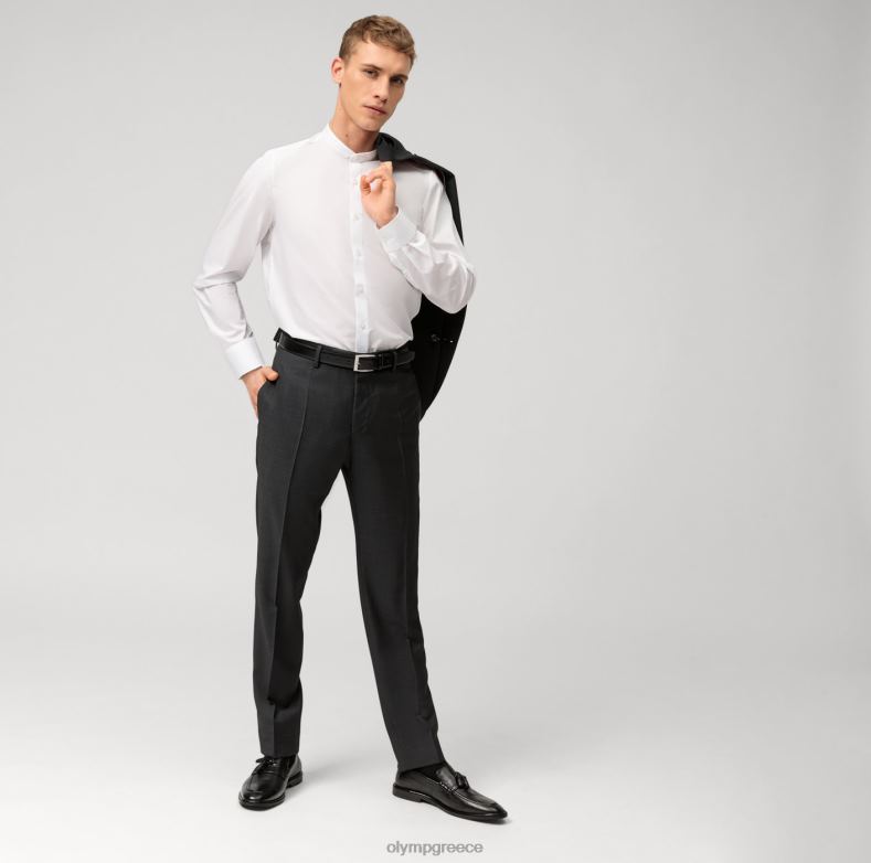 OLYMP Επίπεδο πέντε, επαγγελματικό πουκάμισο, όρθιος γιακάς, λευκό H240R677 είδη ένδυσης