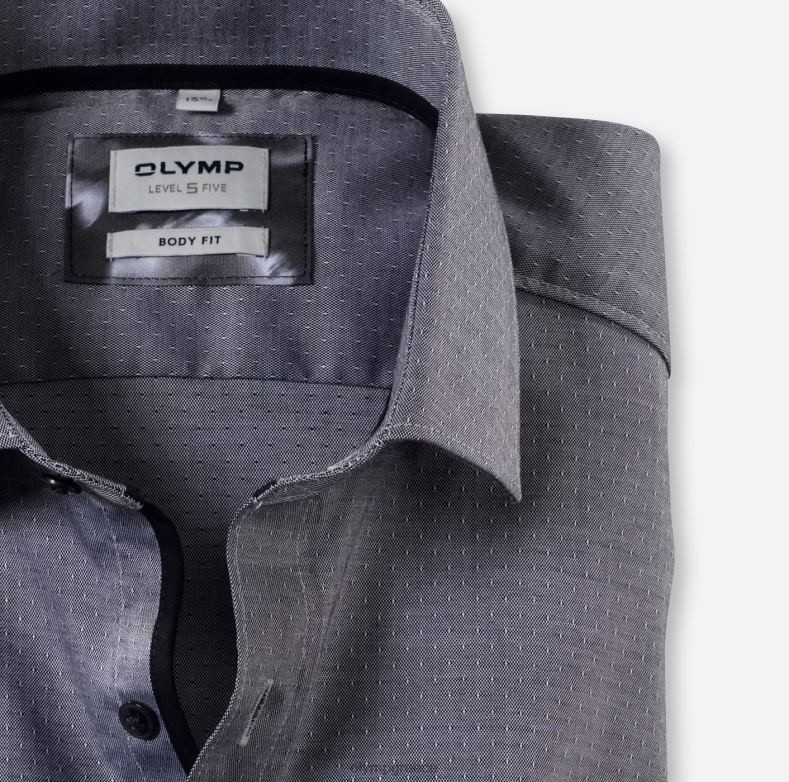 OLYMP Εφαρμογή σώματος πέντε επιπέδου, επαγγελματικό πουκάμισο, μοντέρνο κεντ, μαύρο H240R680 είδη ένδυσης