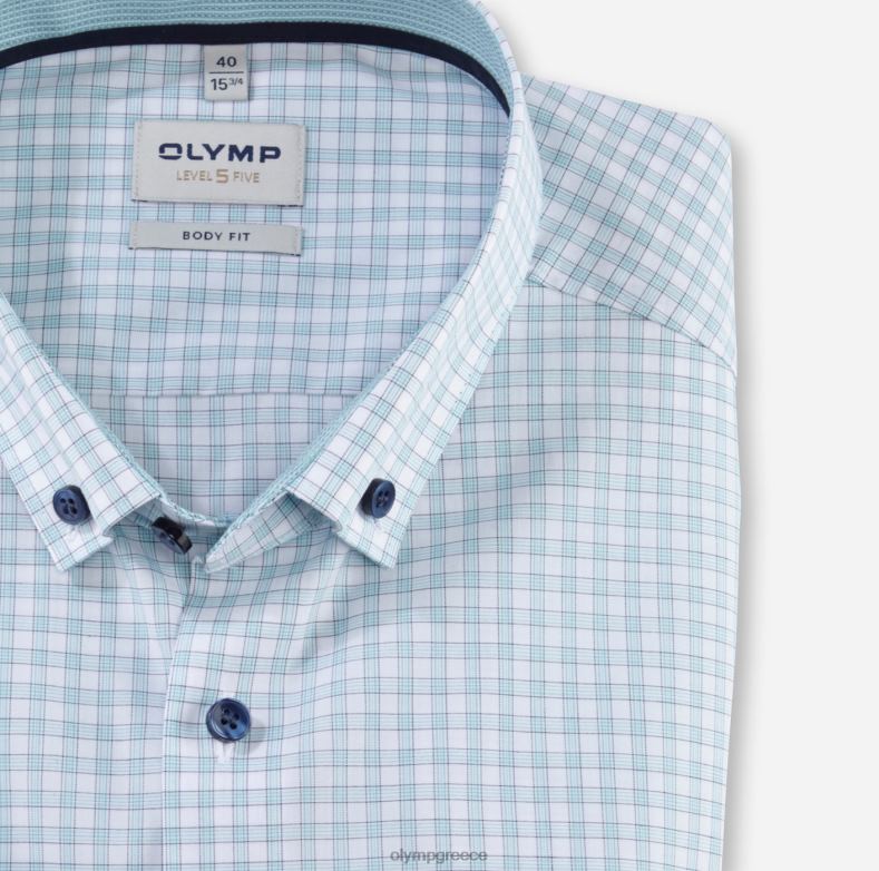 OLYMP Επίπεδο πέντε, επαγγελματικό πουκάμισο, με κουμπιά, σμαράγδι H240R704 είδη ένδυσης