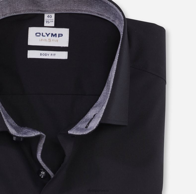 OLYMP Εφαρμογή σώματος πέντε επιπέδου, επαγγελματικό πουκάμισο, μοντέρνο κεντ, μαύρο H240R718 είδη ένδυσης