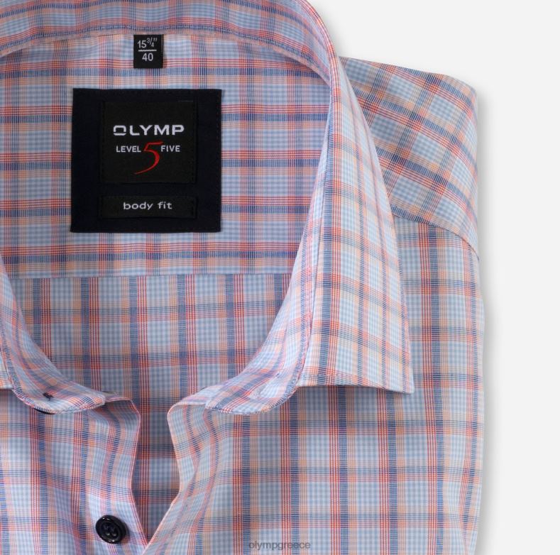 OLYMP Επίπεδο πέντε εφαρμογή σώματος, επαγγελματικό πουκάμισο, Νέα Υόρκη Κεντ, σολομός H240R812 είδη ένδυσης