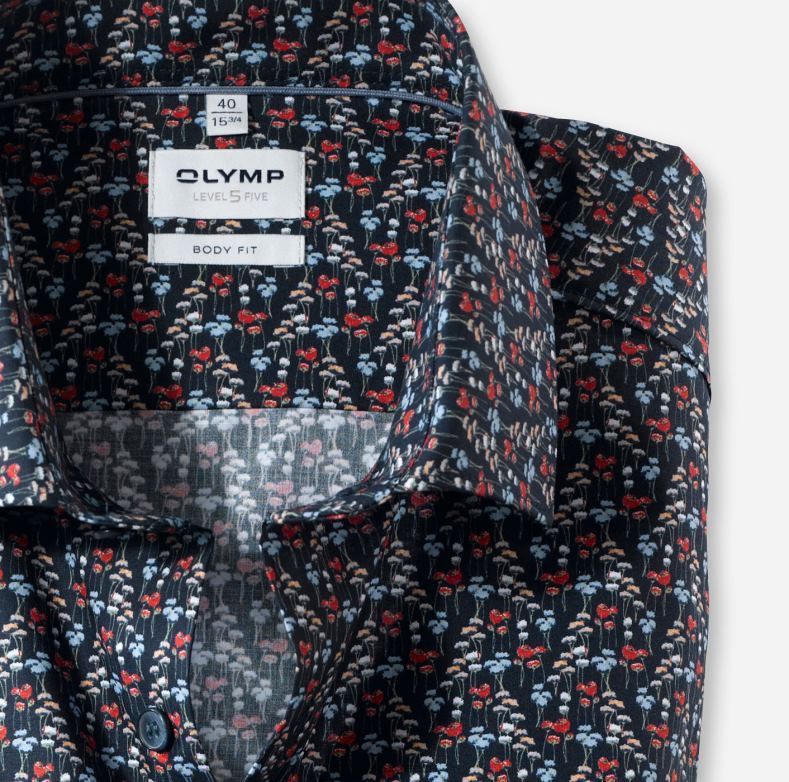 OLYMP Επίπεδο πέντε, επαγγελματικό πουκάμισο, μακρυμάνικο έξτρα μακρύ, μοντέρνο κεντ, κόκκινο H240R892 είδη ένδυσης