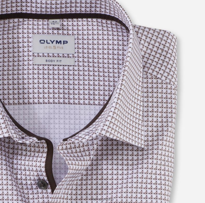 OLYMP Επίπεδο πέντε εφαρμογή σώματος, επαγγελματικό πουκάμισο, New York Kent, φυσικό H240R348 είδη ένδυσης