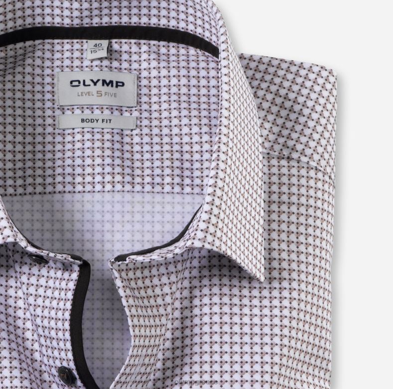 OLYMP Επίπεδο πέντε εφαρμογή σώματος, επαγγελματικό πουκάμισο, New York Kent, φυσικό H240R507 είδη ένδυσης