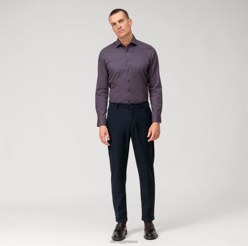 OLYMP Επίπεδο πέντε εφαρμογή σώματος, επαγγελματικό πουκάμισο, New York Kent, κόκκινο H240R585 είδη ένδυσης