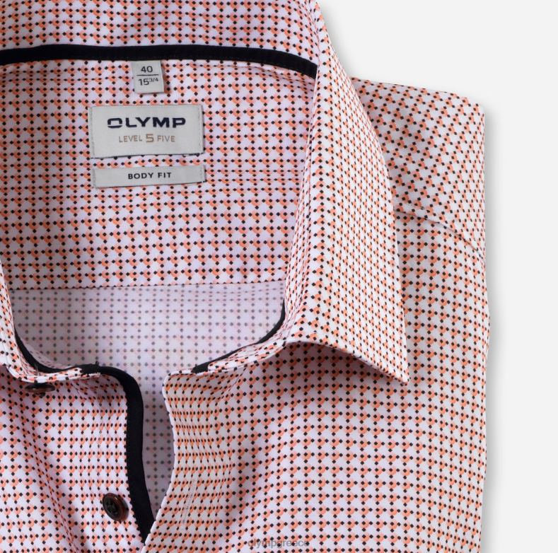 OLYMP Επίπεδο πέντε εφαρμογή σώματος, επαγγελματικό πουκάμισο, New York Kent, πορτοκαλί H240R603 είδη ένδυσης