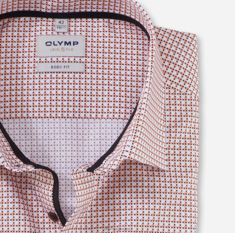 OLYMP Επίπεδο πέντε εφαρμογή σώματος, επαγγελματικό πουκάμισο, New York Kent, πορτοκαλί H240R637 είδη ένδυσης