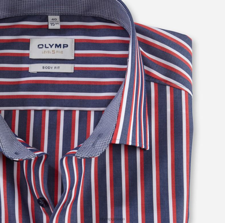 OLYMP Επίπεδο πέντε εφαρμογή σώματος, επαγγελματικό πουκάμισο, New York Kent, κόκκινο H240R661 είδη ένδυσης