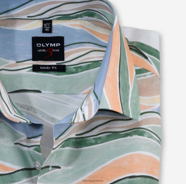 OLYMP Επίπεδο πέντε εφαρμογή σώματος, επαγγελματικό πουκάμισο, New York Kent, πράσινο H240R682 είδη ένδυσης