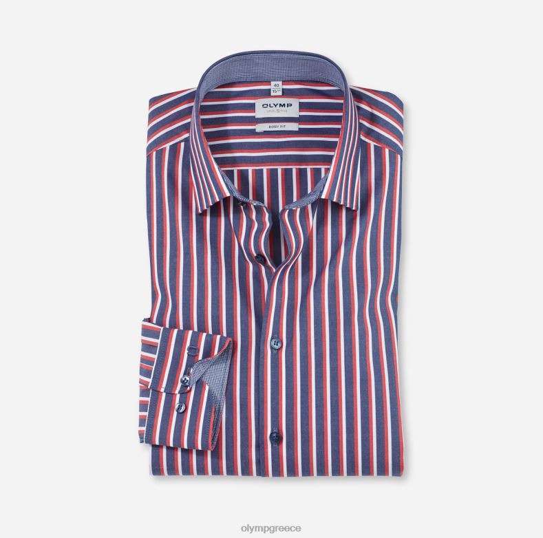 OLYMP Επίπεδο πέντε εφαρμογή σώματος, επαγγελματικό πουκάμισο, New York Kent, κόκκινο H240R787 είδη ένδυσης