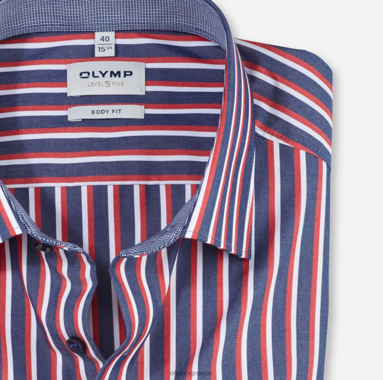 OLYMP Επίπεδο πέντε εφαρμογή σώματος, επαγγελματικό πουκάμισο, New York Kent, κόκκινο H240R787 είδη ένδυσης