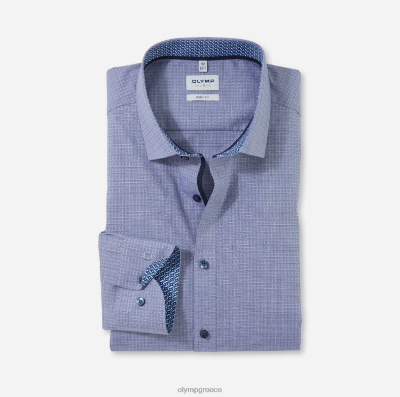 OLYMP Επίπεδο πέμπτο fit body, επαγγελματικό πουκάμισο, μοντέρνο kent, marine H240R566 είδη ένδυσης