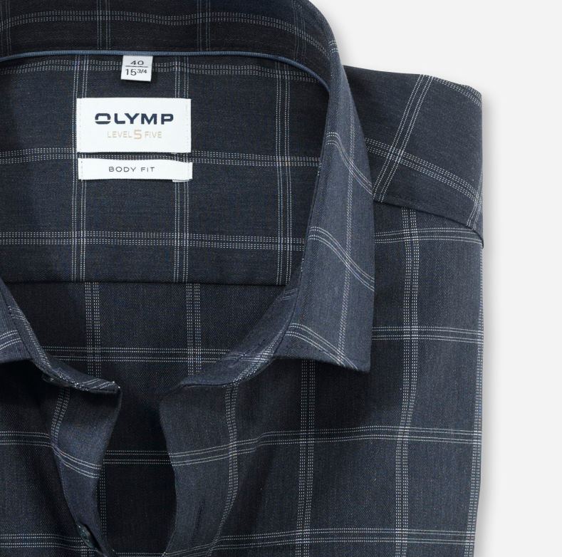OLYMP Επίπεδο πέμπτο fit body, επαγγελματικό πουκάμισο, μοντέρνο kent, marine H240R620 είδη ένδυσης
