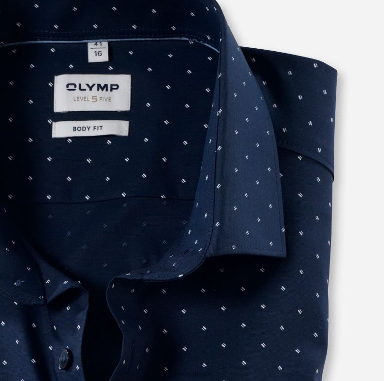 OLYMP Επίπεδο πέμπτο fit body, επαγγελματικό πουκάμισο, μοντέρνο kent, marine H240R692 είδη ένδυσης