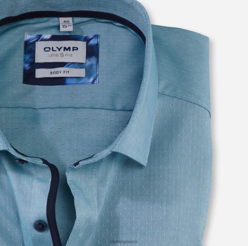 OLYMP Επίπεδο πέντε εφαρμογή σώματος, επαγγελματικό πουκάμισο, μοντέρνο kent, σμαράγδι H240R588 είδη ένδυσης