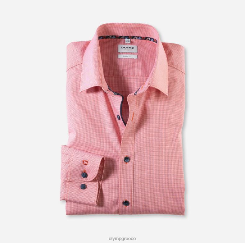 OLYMP Επίπεδο πέντε, επαγγελματικό πουκάμισο, μακρυμάνικο έξτρα μακρύ, new york kent, κόκκινο H240R908 είδη ένδυσης