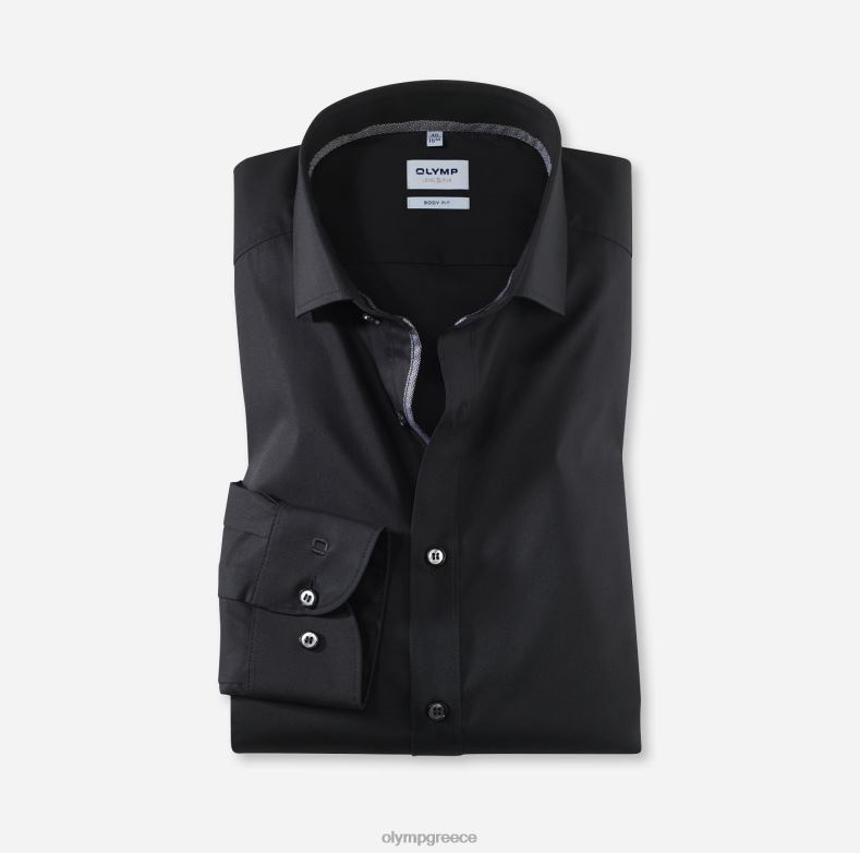OLYMP Επίπεδο πέντε, επαγγελματικό πουκάμισο, μακρυμάνικο έξτρα μακρύ, royal kent, μαύρο H240R862 είδη ένδυσης