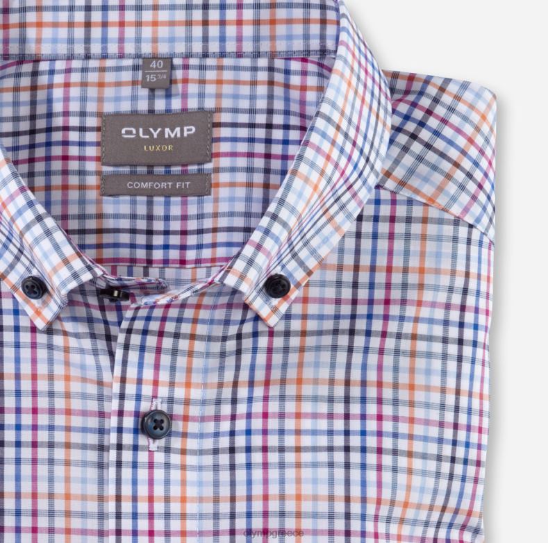 OLYMP Luxor comfort fit, επαγγελματικό πουκάμισο, με κουμπιά, πορτοκαλί H240R1498 είδη ένδυσης