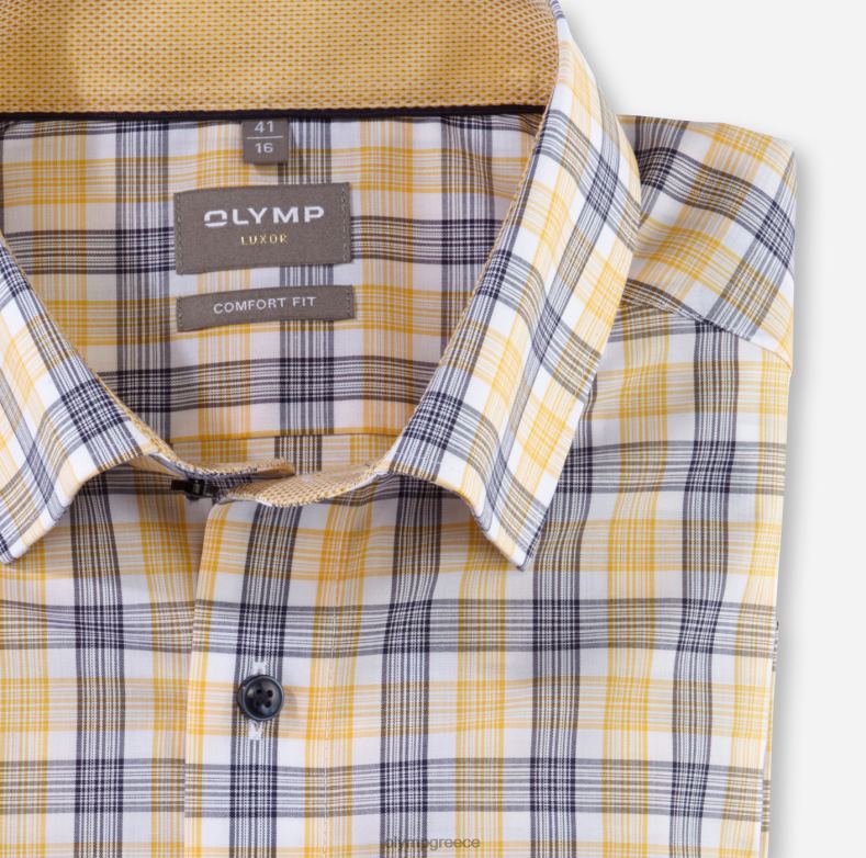 OLYMP Luxor comfort fit, επαγγελματικό πουκάμισο, κάτω από το κουμπί, κίτρινο H240R1512 είδη ένδυσης