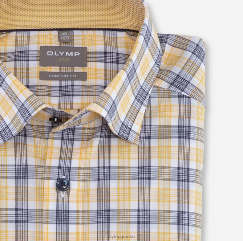 OLYMP Luxor comfort fit, επαγγελματικό πουκάμισο, κάτω από το κουμπί, κίτρινο H240R1520 είδη ένδυσης