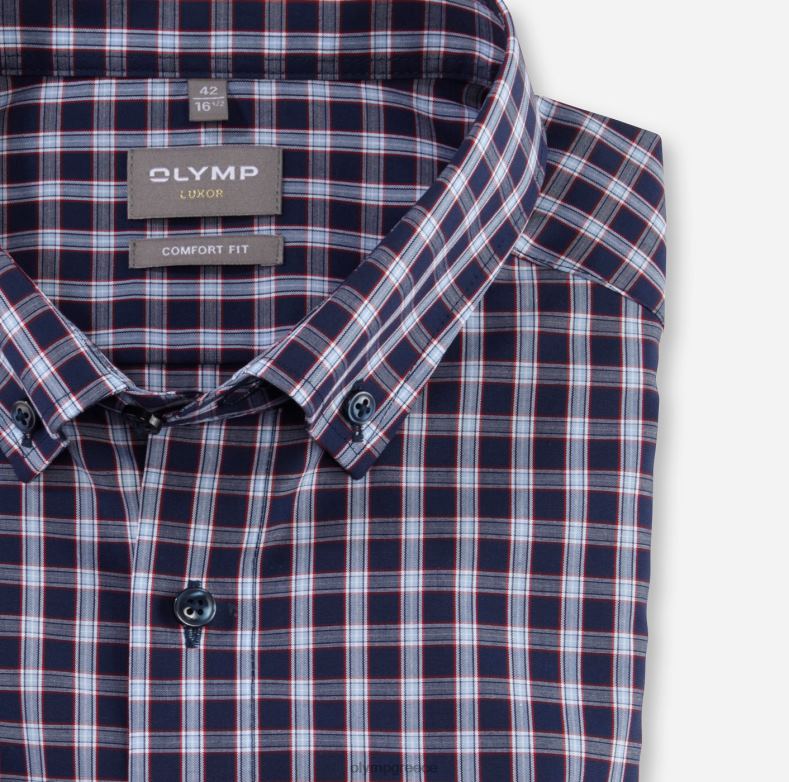 OLYMP Luxor comfort fit, επαγγελματικό πουκάμισο, με κουμπί, κόκκινο H240R1547 είδη ένδυσης