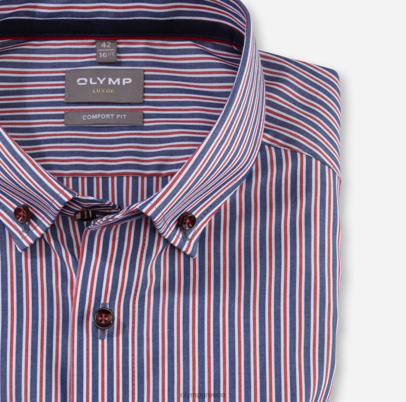 OLYMP Luxor comfort fit, επαγγελματικό πουκάμισο, με κουμπί, κόκκινο H240R1625 είδη ένδυσης