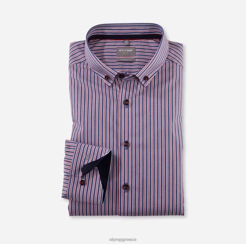 OLYMP Luxor comfort fit, επαγγελματικό πουκάμισο, με κουμπί, κόκκινο H240R1638 είδη ένδυσης