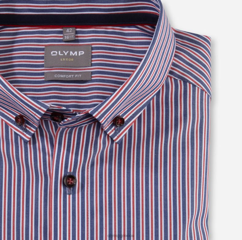 OLYMP Luxor comfort fit, επαγγελματικό πουκάμισο, με κουμπί, κόκκινο H240R1638 είδη ένδυσης