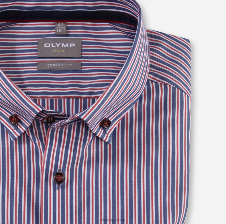 OLYMP Luxor comfort fit, επαγγελματικό πουκάμισο, με κουμπί, κόκκινο H240R1662 είδη ένδυσης