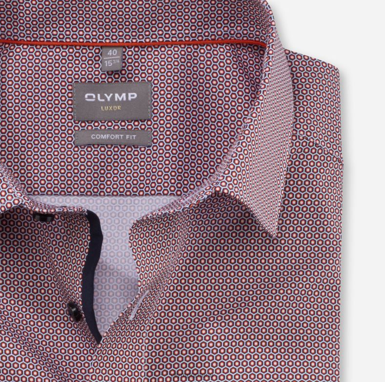 OLYMP Luxor comfort fit, επαγγελματικό πουκάμισο, new kent, κόκκινο πορτοκαλί H240R1665 είδη ένδυσης
