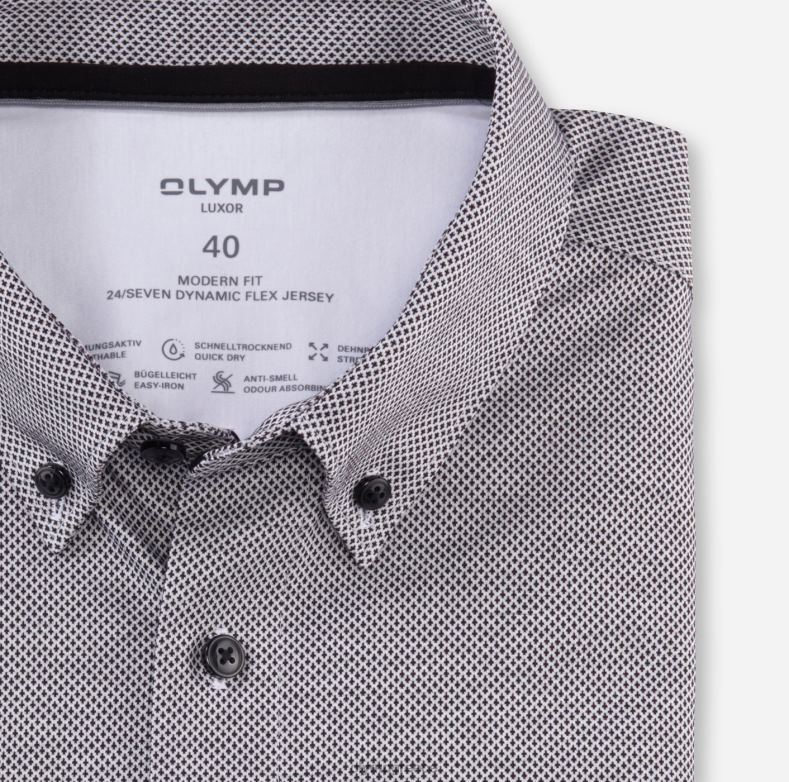OLYMP luxor 24/seven μοντέρνα εφαρμογή, επαγγελματικό πουκάμισο, με κουμπί, μαύρο H240R1070 είδη ένδυσης