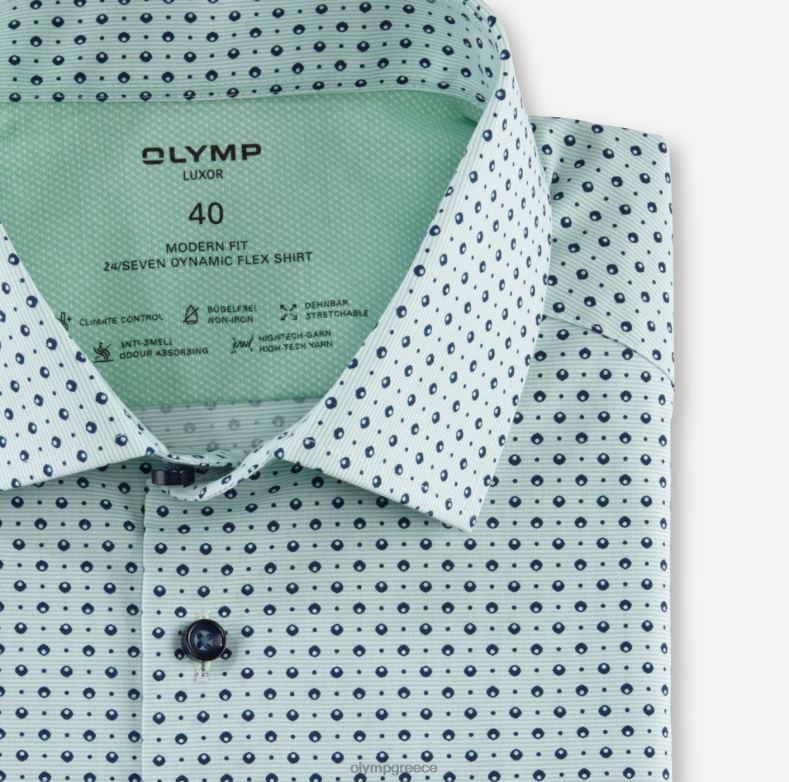 OLYMP luxor 24/seven μοντέρνα εφαρμογή, επαγγελματικό πουκάμισο, global kent, ανοιχτό πράσινο H240R1187 είδη ένδυσης
