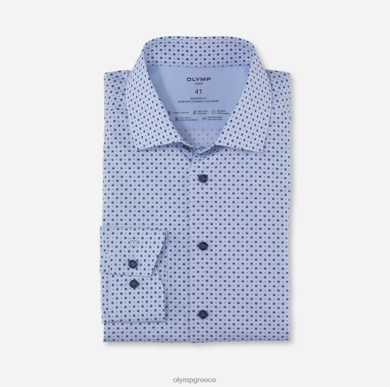 OLYMP luxor 24/seven μοντέρνα εφαρμογή, επαγγελματικό πουκάμισο, global kent, bleu H240R1141 είδη ένδυσης