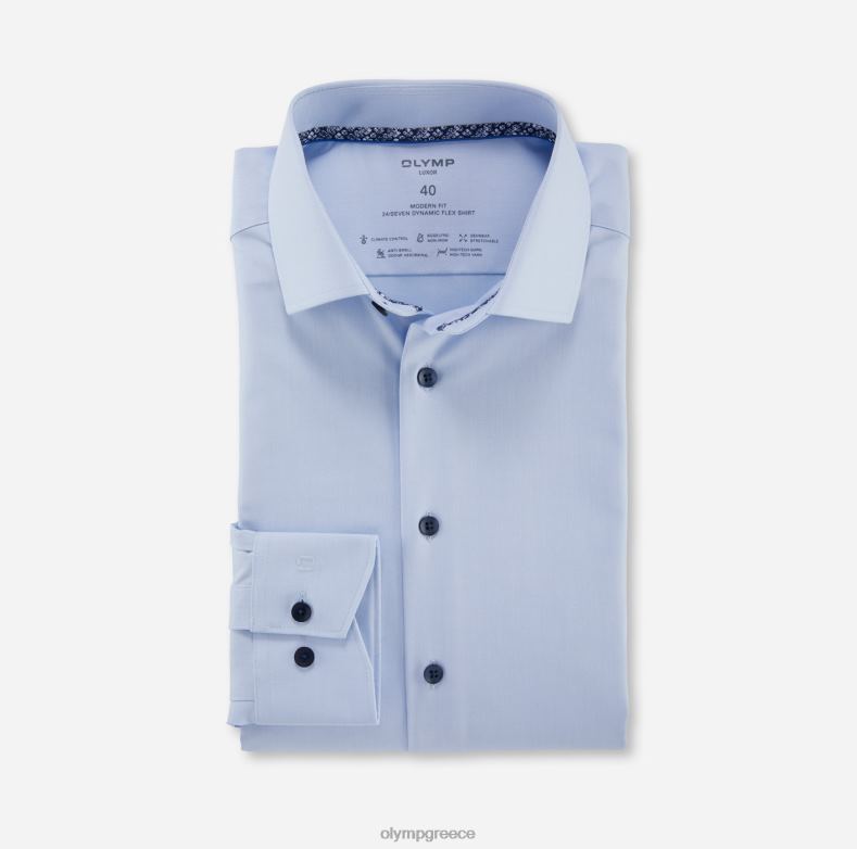 OLYMP luxor 24/seven μοντέρνα εφαρμογή, επαγγελματικό πουκάμισο, μακρύ μανίκι πολύ μακρύ, global kent, bleu H240R1423 είδη ένδυσης